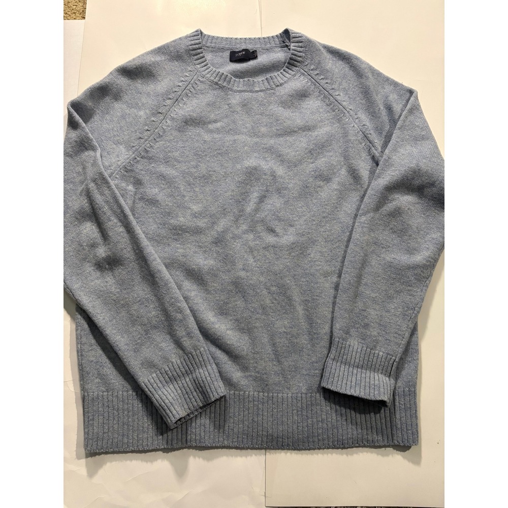 J.Crew Light Blue Crewneck Sweater Mens Medium Cotton Knit Pullover